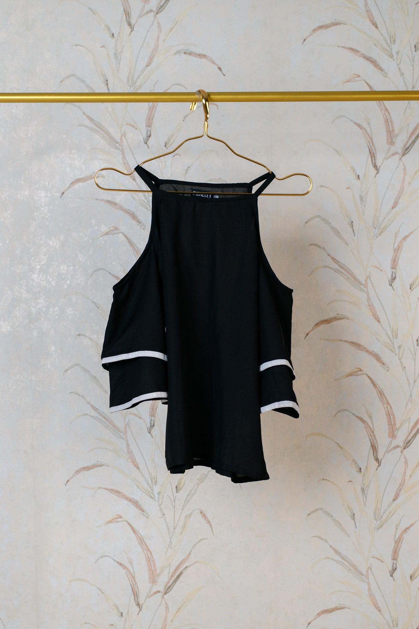 Black Cold Shoulder Top