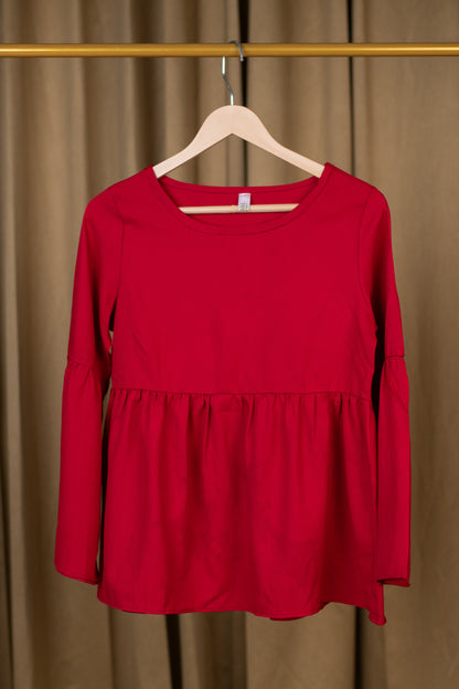 Red Peplum Top