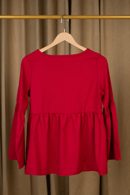 Red Peplum Top